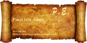 Paulics Emmi névjegykártya